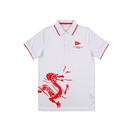 訂購白色短袖Polo恤  會所制服 遊艇會  印花LOGO 撞色袖邊 P1578 訂購白色短袖Polo恤  會所制服 遊艇會  印花LOGO 撞色袖邊 P1578